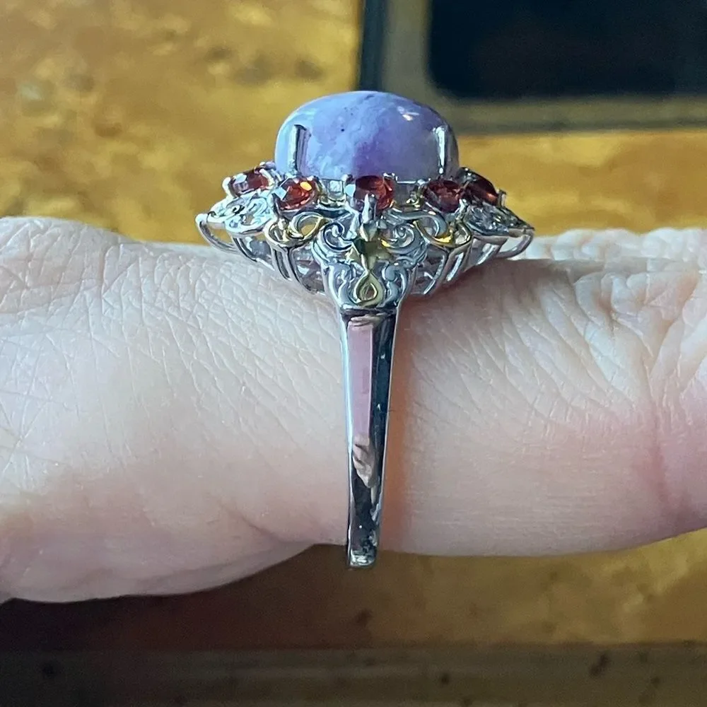Utah Tiffany Red Garnet Sterling Silver Ring Size 9